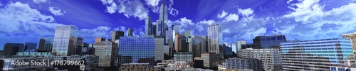 panorama of a modern city  a beautiful city against a sky with clouds  banner  3d rendering  