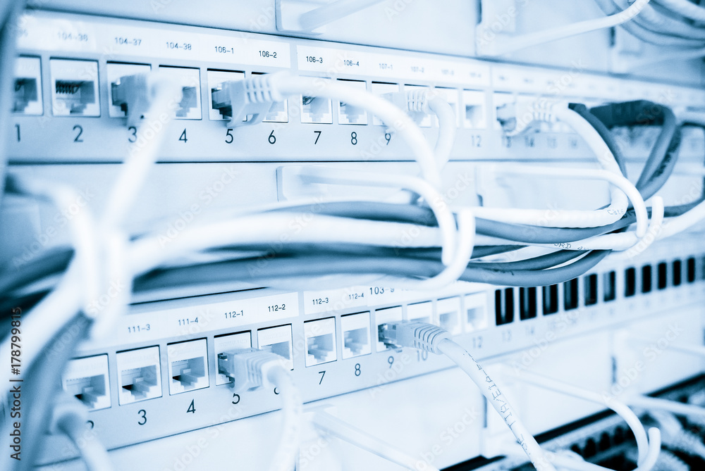 Internet cabels in patch panel Internet cabels in patch panel