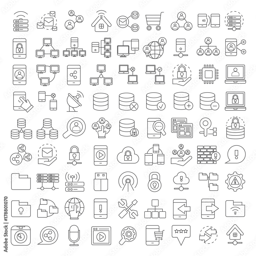 network and communication icons network and communication icons