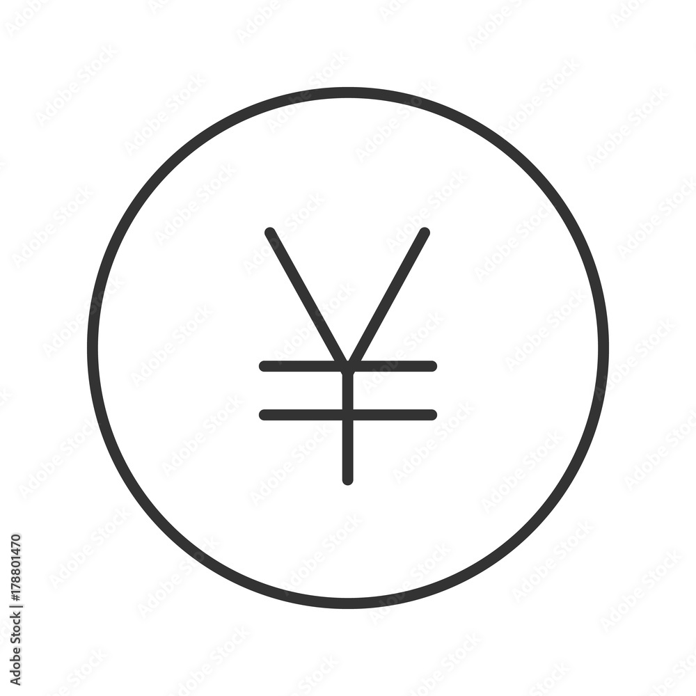 Obraz premium Yen sign linear icon
