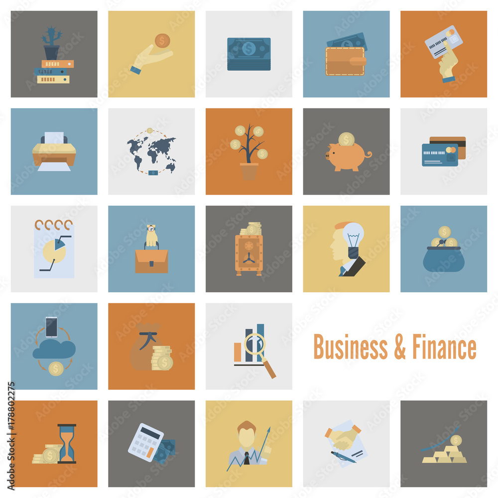Business and Finance Icon Set Business and Finance Icon Set