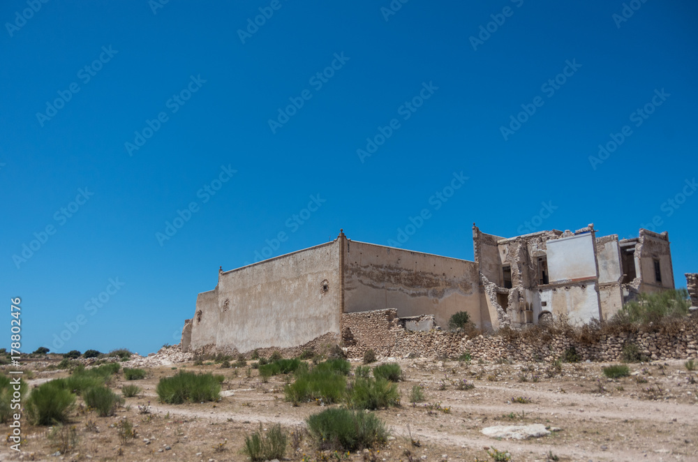 The ruins of Dar Caid Hadji fortified town near Essaouira, Morocco