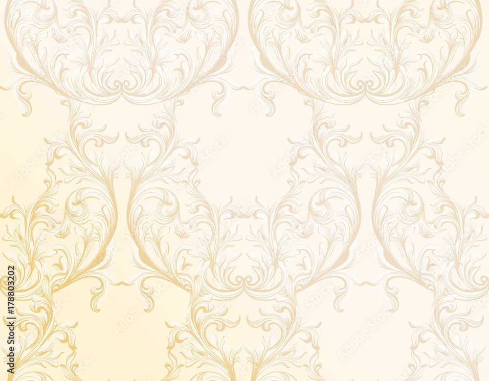 Baroque golden pattern background. Ornament Decor for invitation, wedding, greeting cards. Vector illustrations Baroque golden pattern background. Ornament Decor for invitation, wedding, greeting cards. Vector illustrations