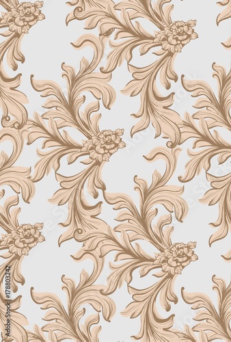 Baroque pattern background. Ornament Decor for invitation, wedding, greeting ...