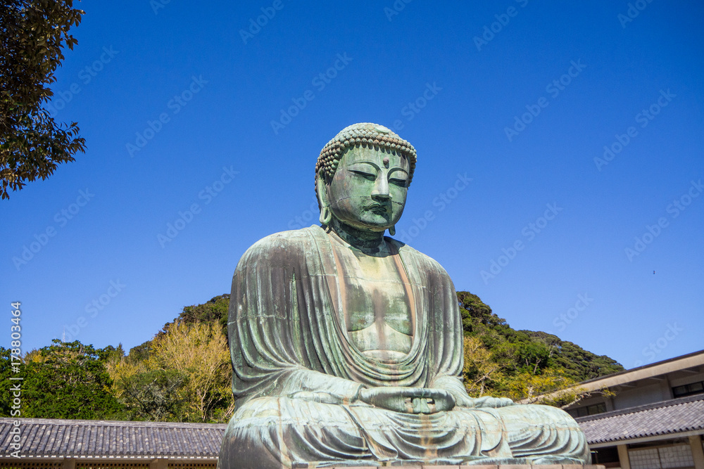 Giant Daibutsu stands on Kotokuin Temple , Location Kamakura ,Japan :23 October 2017 Giant Daibutsu stands on Kotokuin Temple , Location Kamakura ,Japan :23 October 2017