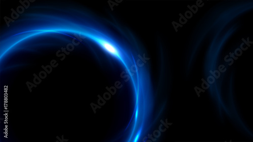 Blue light twisted in widescreen. Vector Illustration