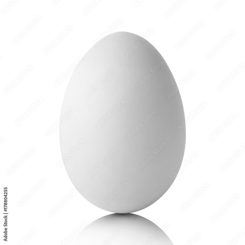 Single white egg isolated on white and shadow with clipping path Single white egg isolated on white and shadow with clipping path