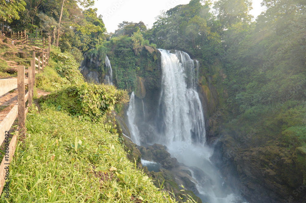 Pulhapanzak waterfalls in the Lake Yojoa region in Honduras. Central America