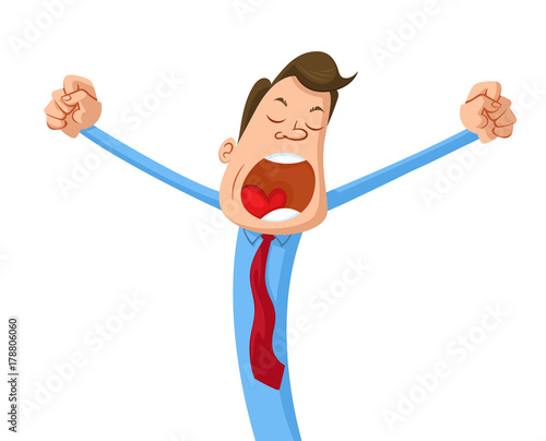 yawning businessman cartoon