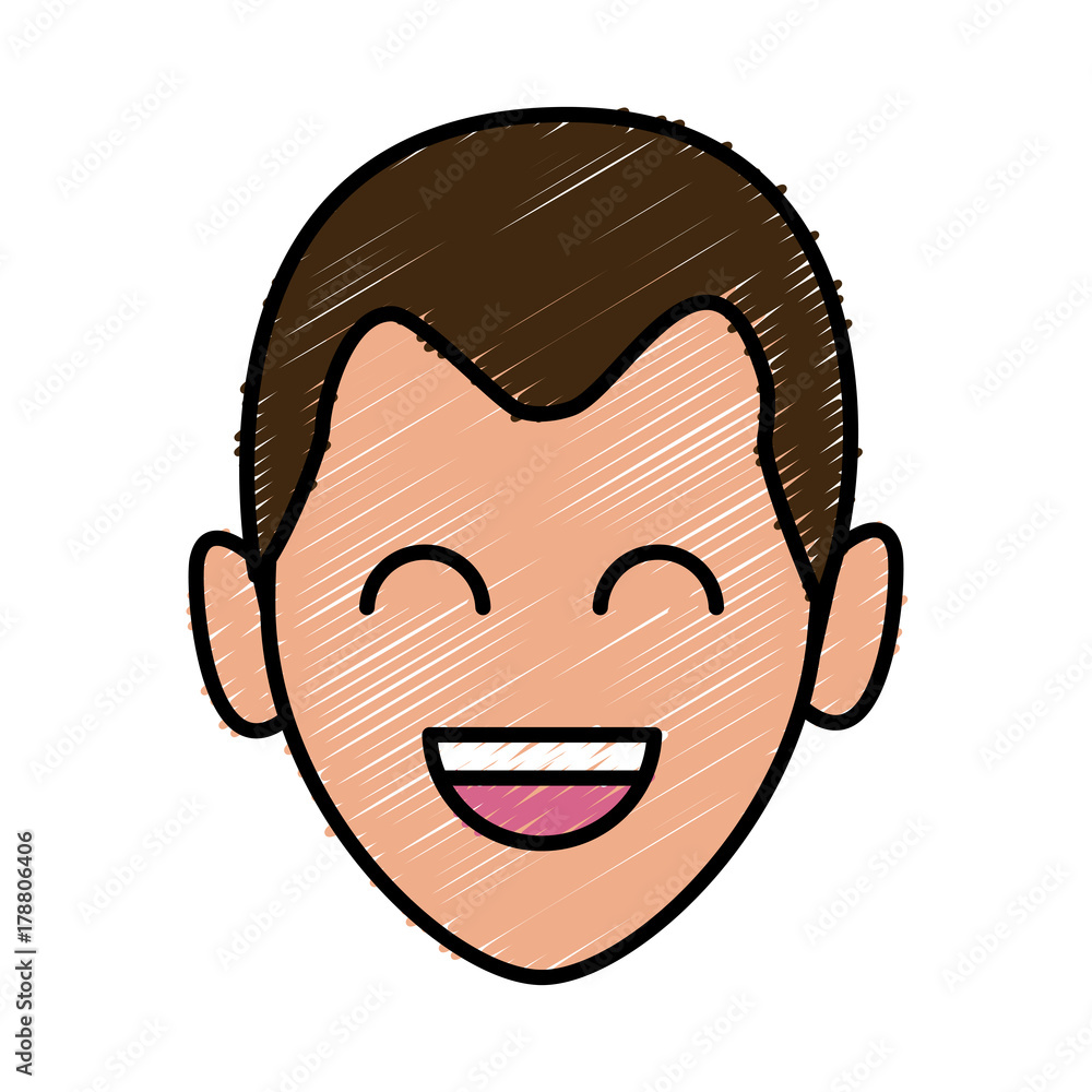 Obraz premium Man smiling cartoon icon vector illustration graphic design