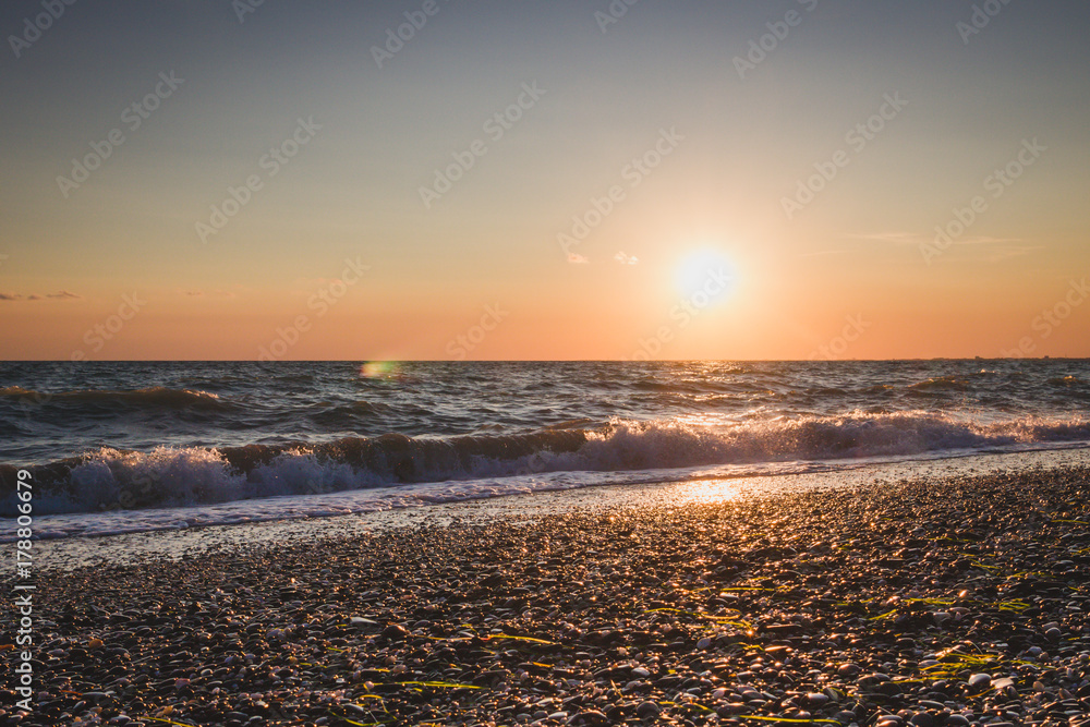 Beautiful sunset on the summer sea Beautiful sunset on the summer sea