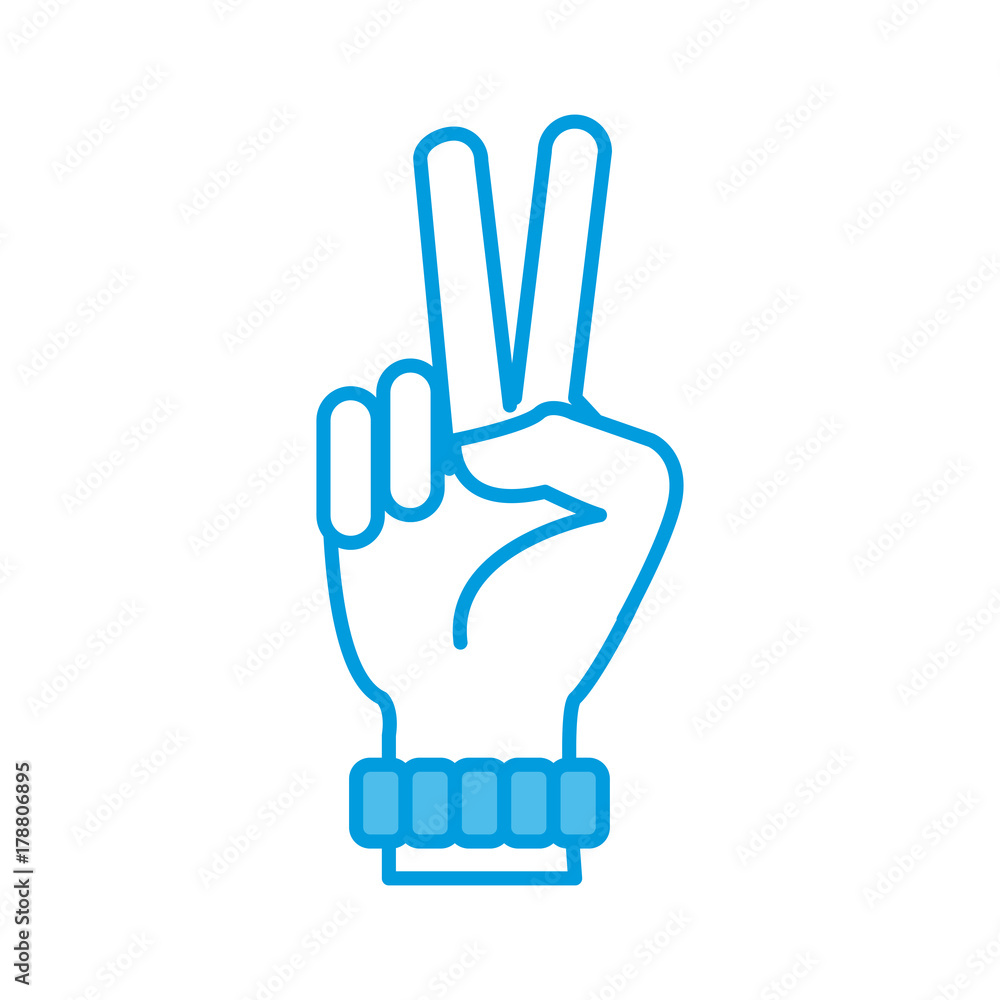 Hand peace symbol icon vector illustration graphic design Hand peace symbol icon vector illustration graphic design