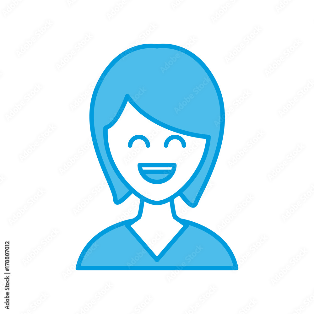 Woman smiling cartoon icon vector illustration graphic design