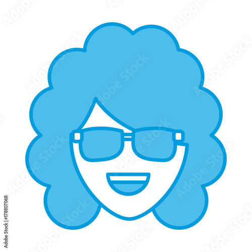 Woman with sunglasses icon vector illustration graphic design