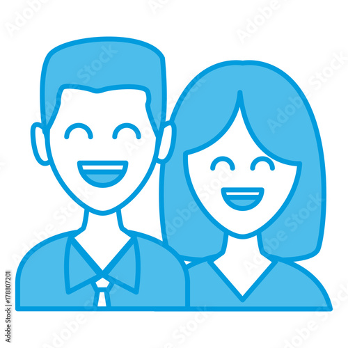 Cute couple cartoon icon vector illustration graphic design