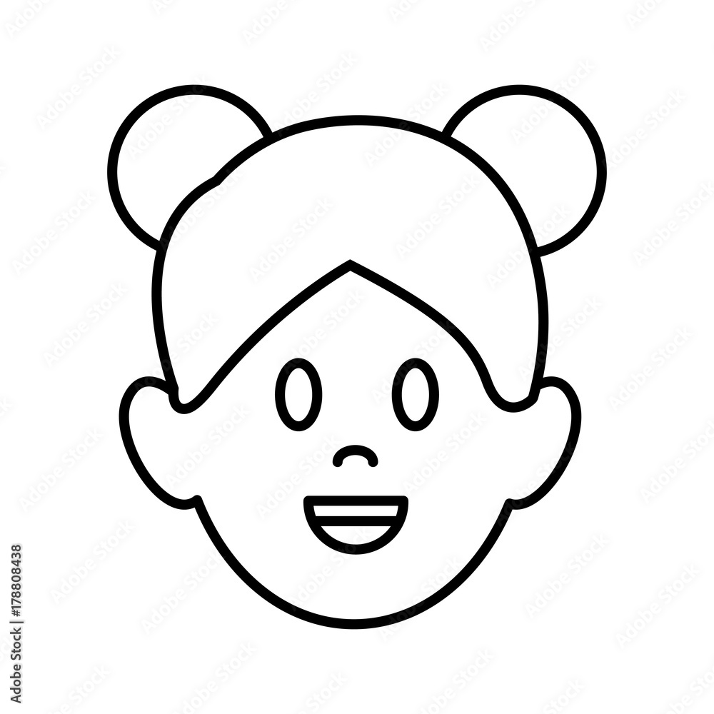Woman smiling cartoon icon vector illustration graphic design Woman smiling cartoon icon vector illustration graphic design