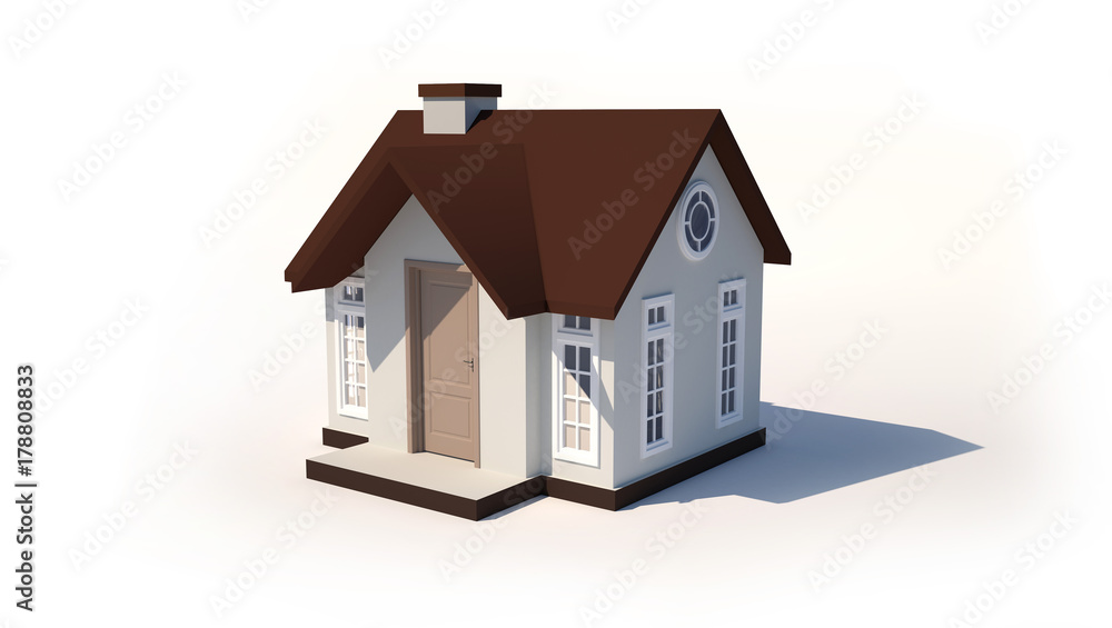 3d small house isolated white background. 3d small house isolated white background.