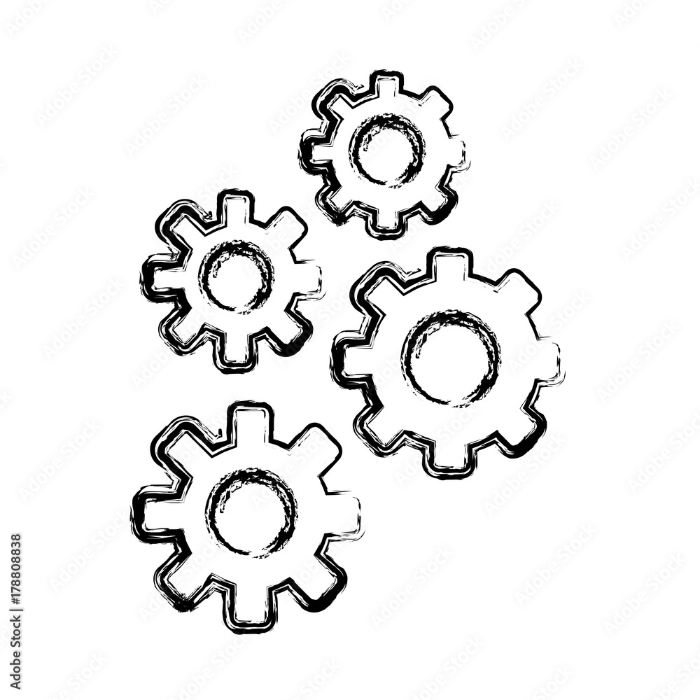 Gears machinery pieces icon vector illustration graphic design Gears machinery pieces icon vector illustration graphic design