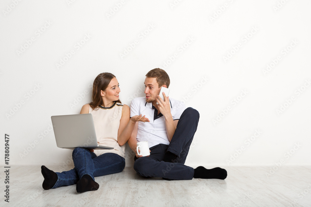 Couple shopping online with digital tablet Couple shopping online with digital tablet