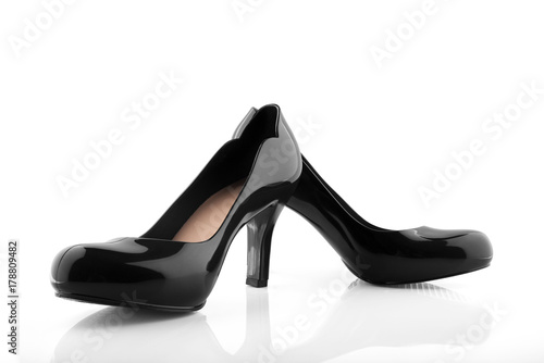 Black high heel isolated on white with clipping path