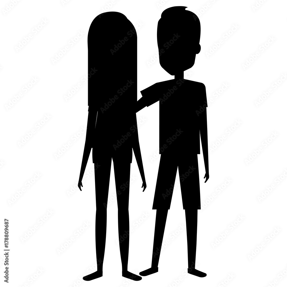 lovers couple silhouette avatars character lovers couple silhouette avatars character