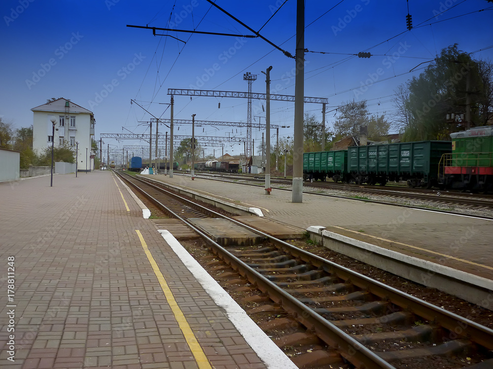 railway tracks at the stations HDR