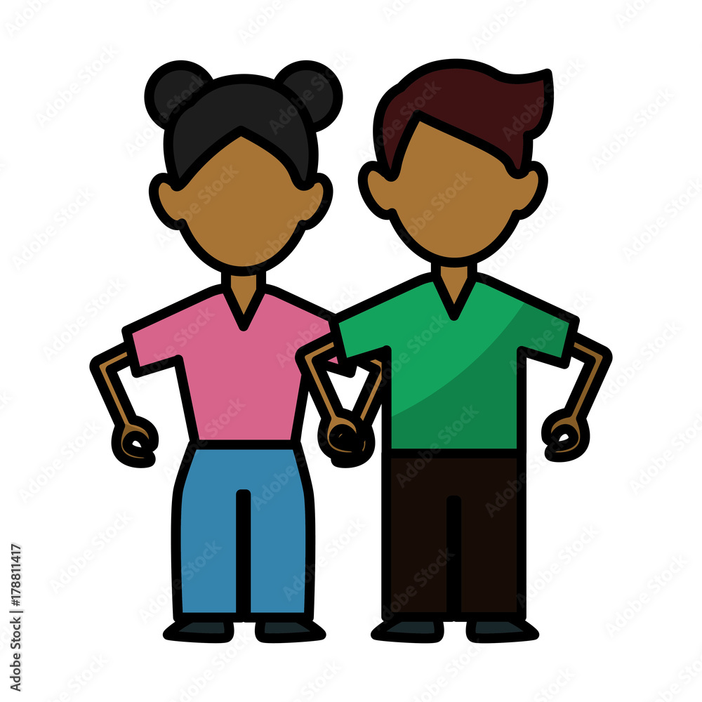 Woman and man couple icon vector illustration graphic design