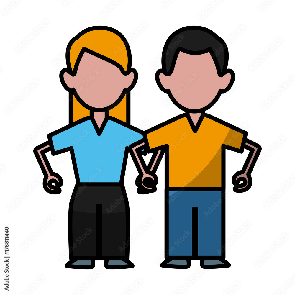 Woman and man couple icon vector illustration graphic design Woman and man couple icon vector illustration graphic design
