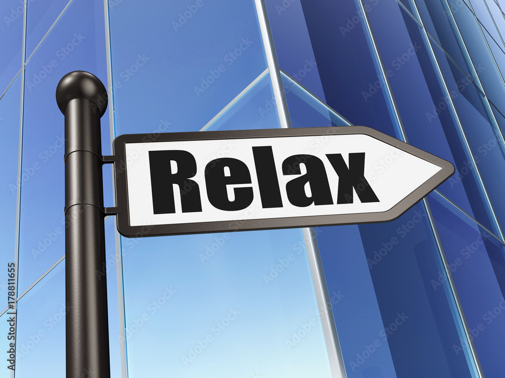 Holiday concept: sign Relax on Building background, 3D rendering Holiday concept: sign Relax on Building background, 3D rendering