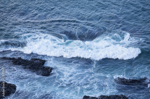 Waves Washing Over Rocks at Beach