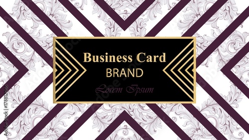 Luxury brand card with abstract ornament Vector. Background design illustrati...