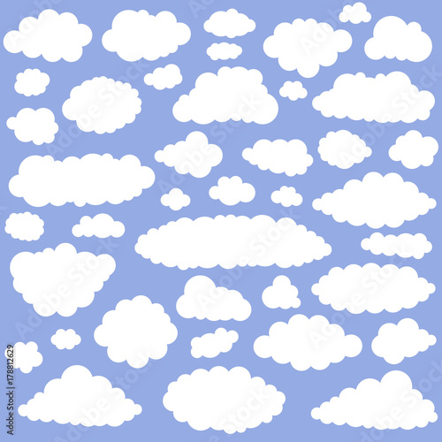 Fototapeta Naklejka Na Ścianę i Meble -  White cartoon clouds