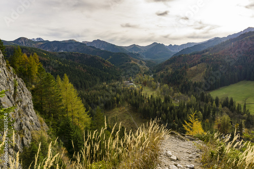 Autumn view from Nosal on Kuznice. Tatra Mountains.