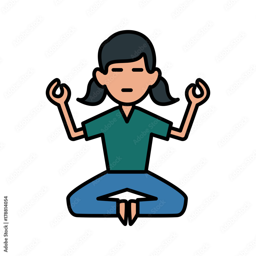 Woman doing yoga icon vector illustration graphic design Woman doing yoga icon vector illustration graphic design