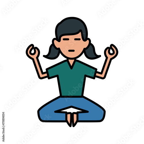 Woman doing yoga icon vector illustration graphic design