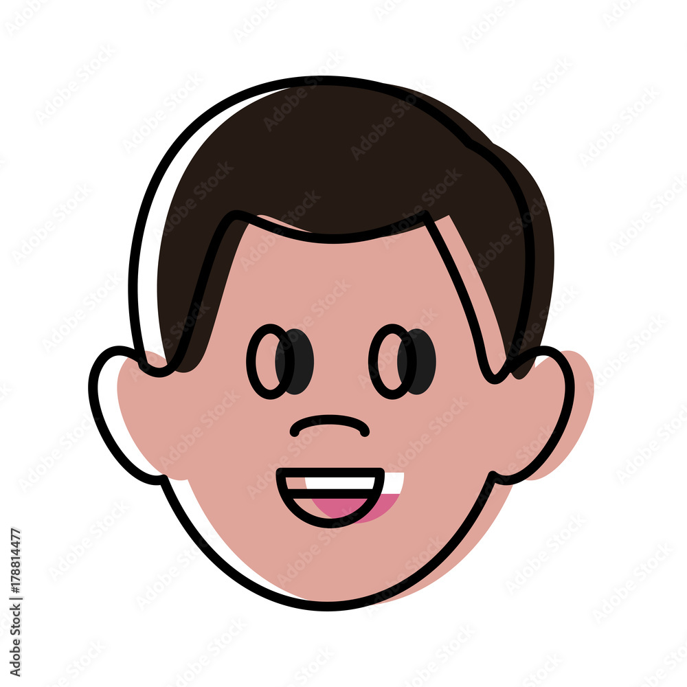 Man smiling cartoon icon vector illustration graphic design