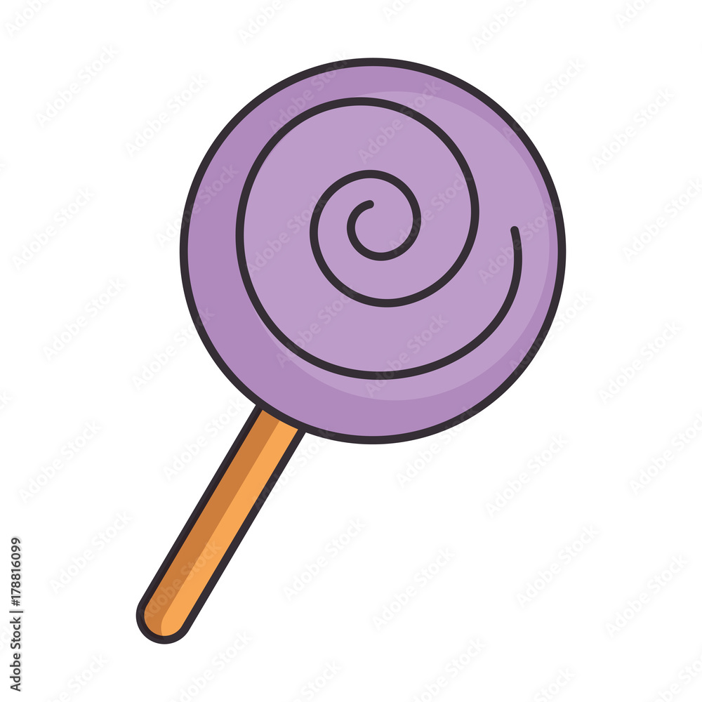 sweet lollipop isolated icon