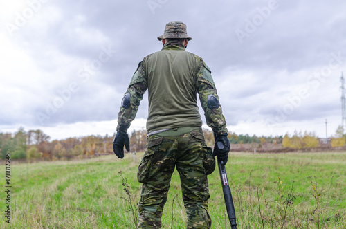 Army soldier in forest