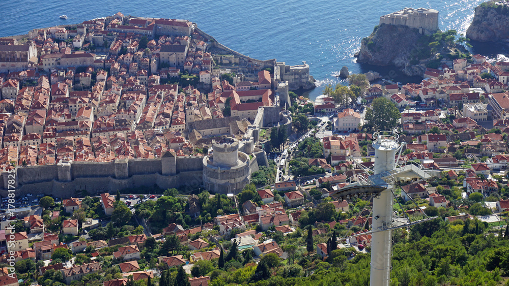 Naklejka premium amazing view from the dubrovnik cable car