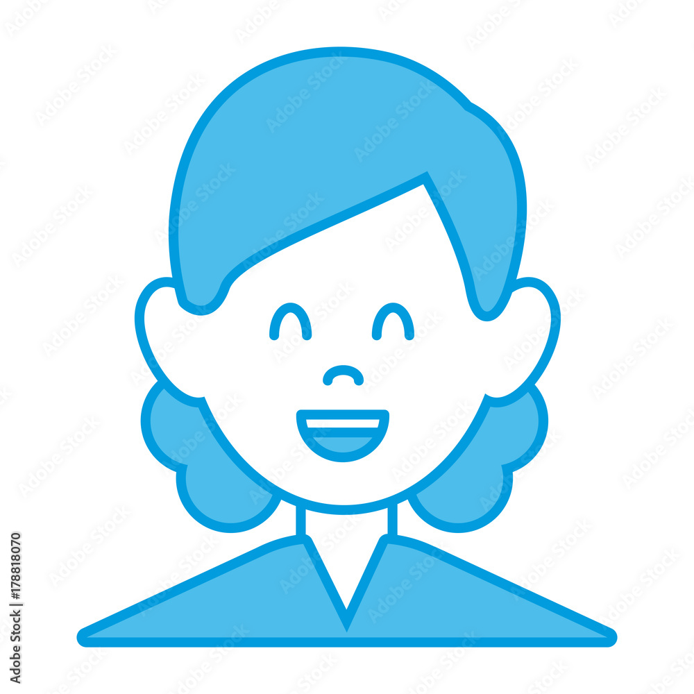 Woman smiling cartoon icon vector illustration graphic design