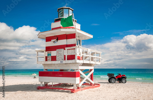 Lifeguard Tower in South Beach, Miami Beach, Florida, USA