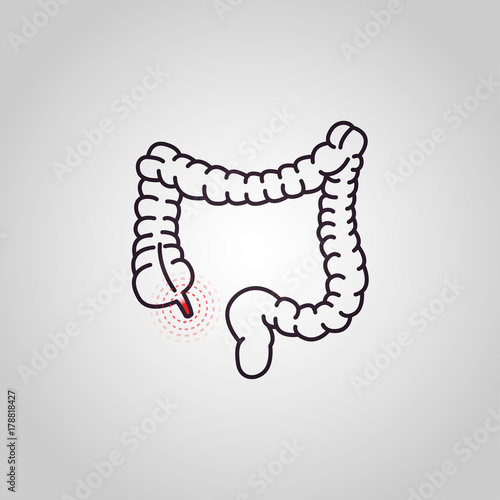 Appendicitis vector logo icon illustration