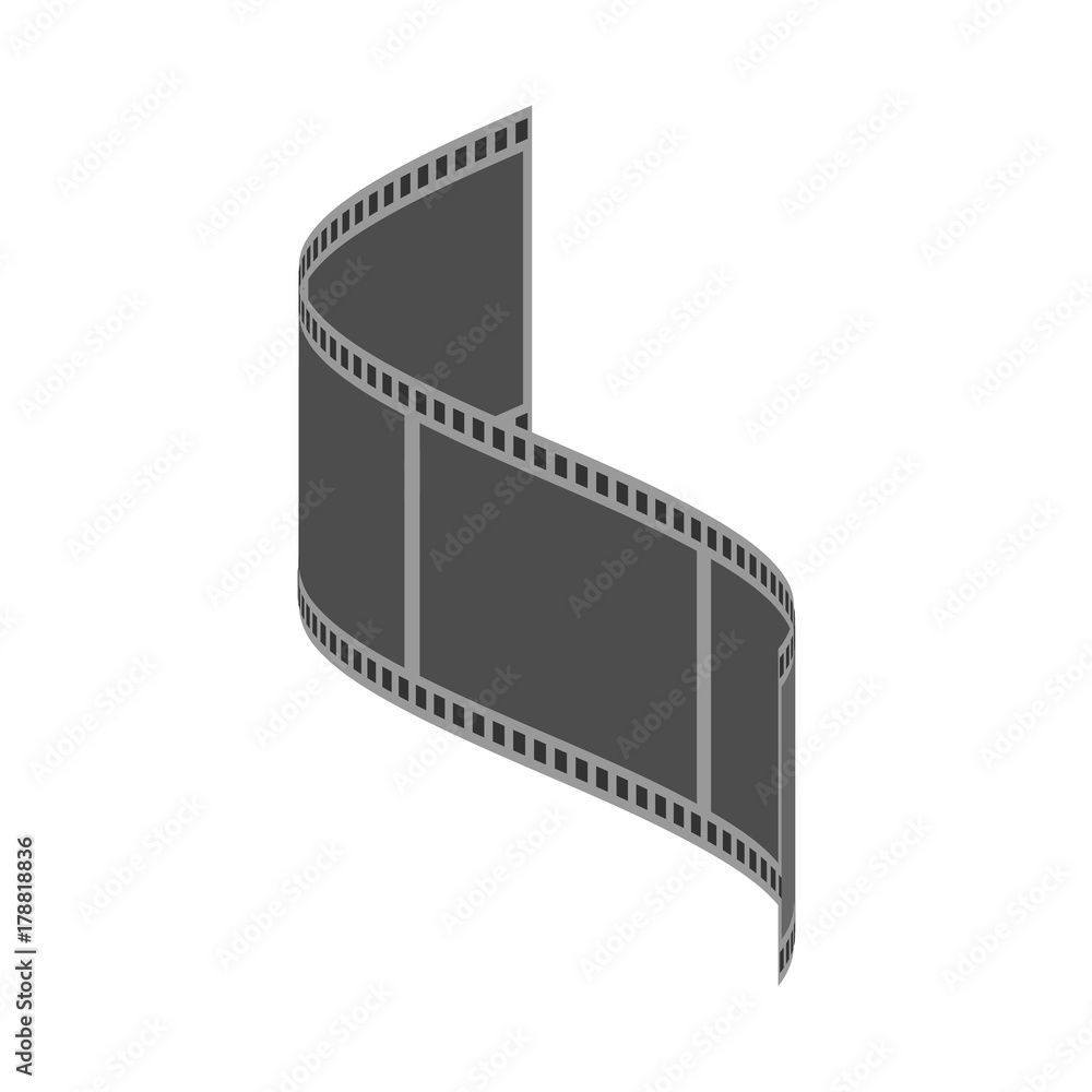 film icon vector, solid illustration, pictogram isolated on white