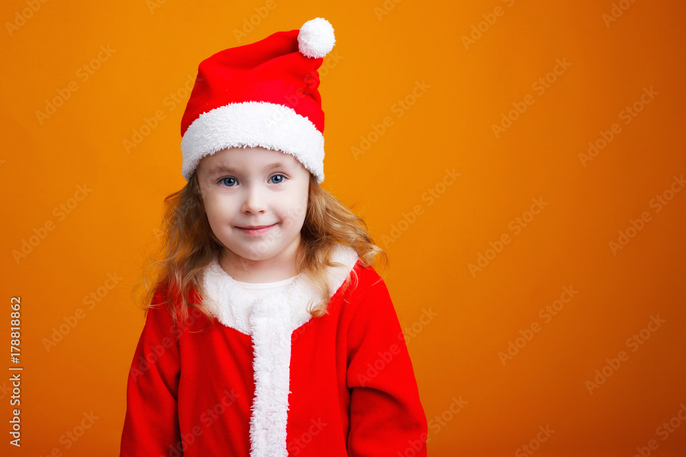Cute santa baby on the white background Cute santa baby on the white background