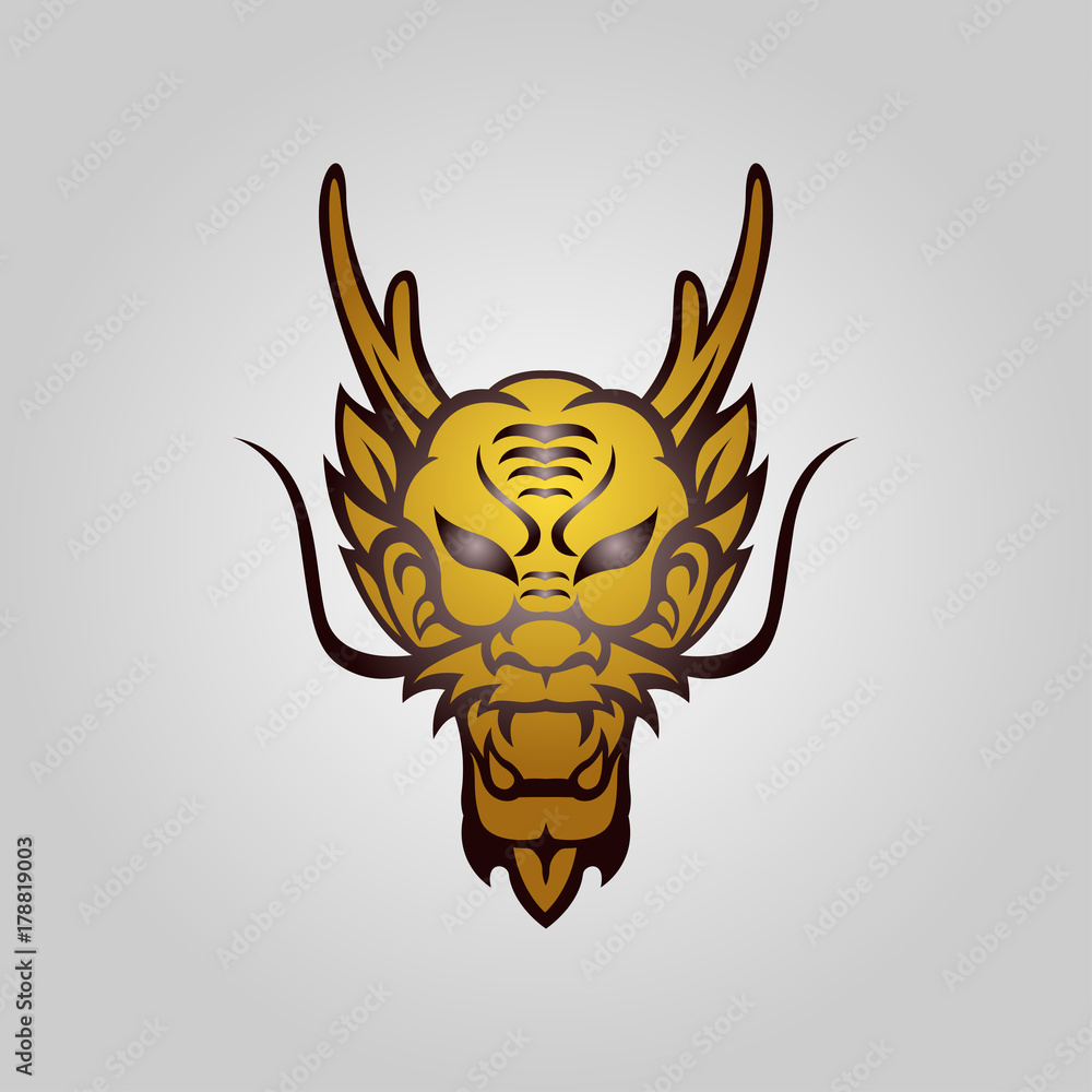 Dragon vector logo icon illustration Dragon vector logo icon illustration
