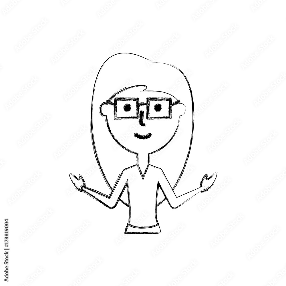 cartoon teacher woman icon over white background vector illustration