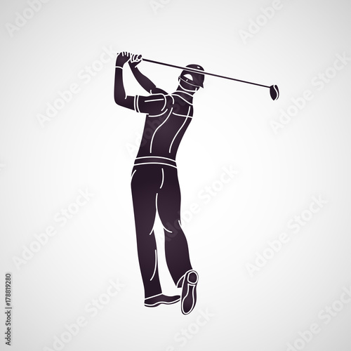 Golf Player vector logo icon illustration
