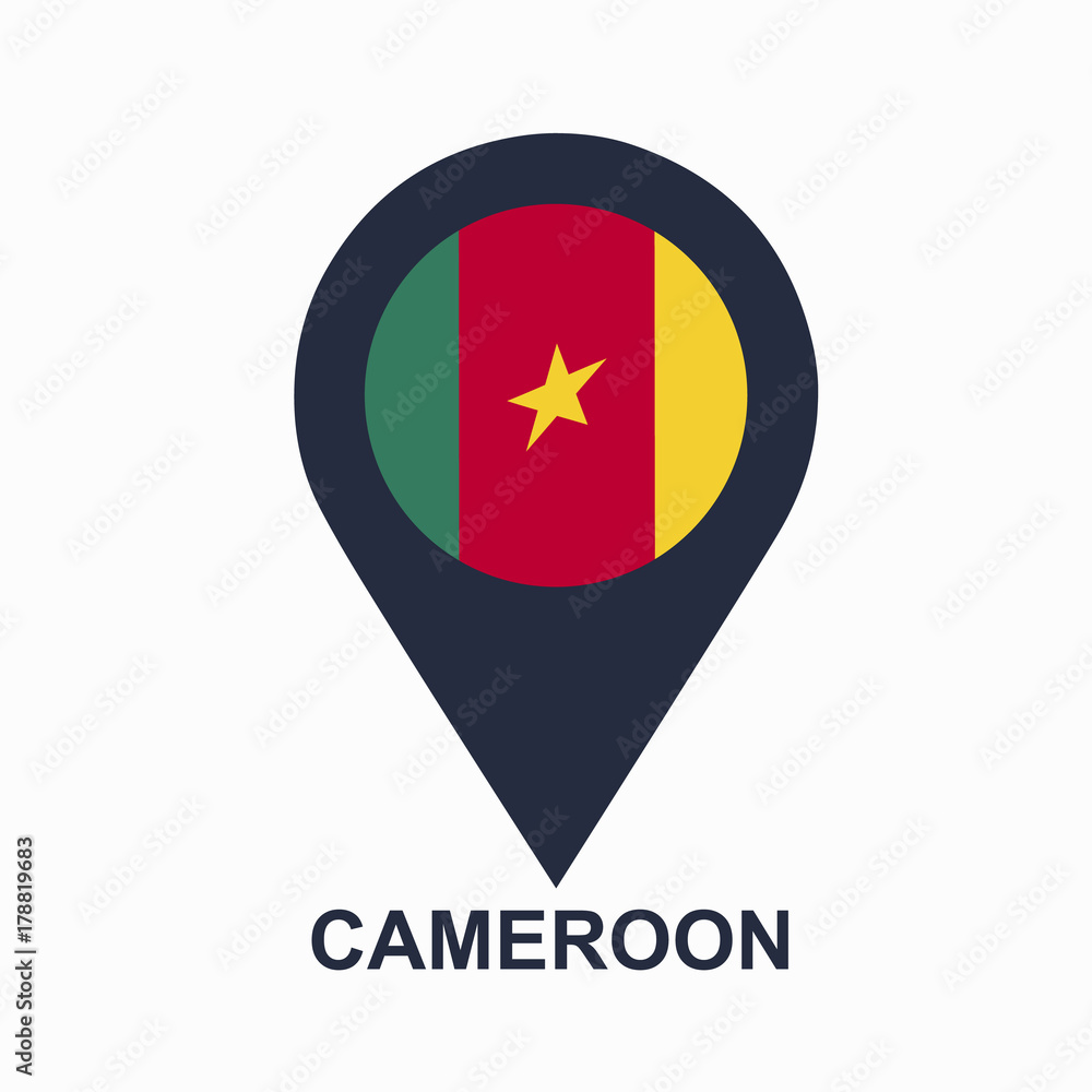Cameroon-pin-flag-vector Cameroon-pin-flag-vector