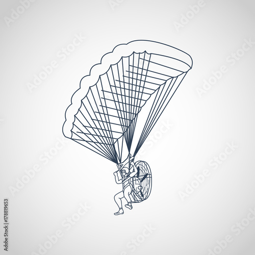 Paragliding vector logo icon illustration