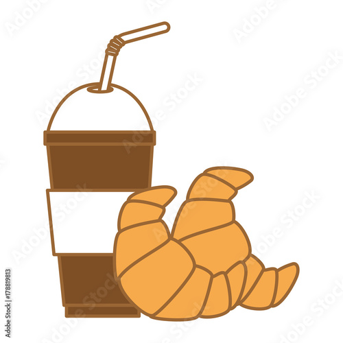 delicious croissant with coffee